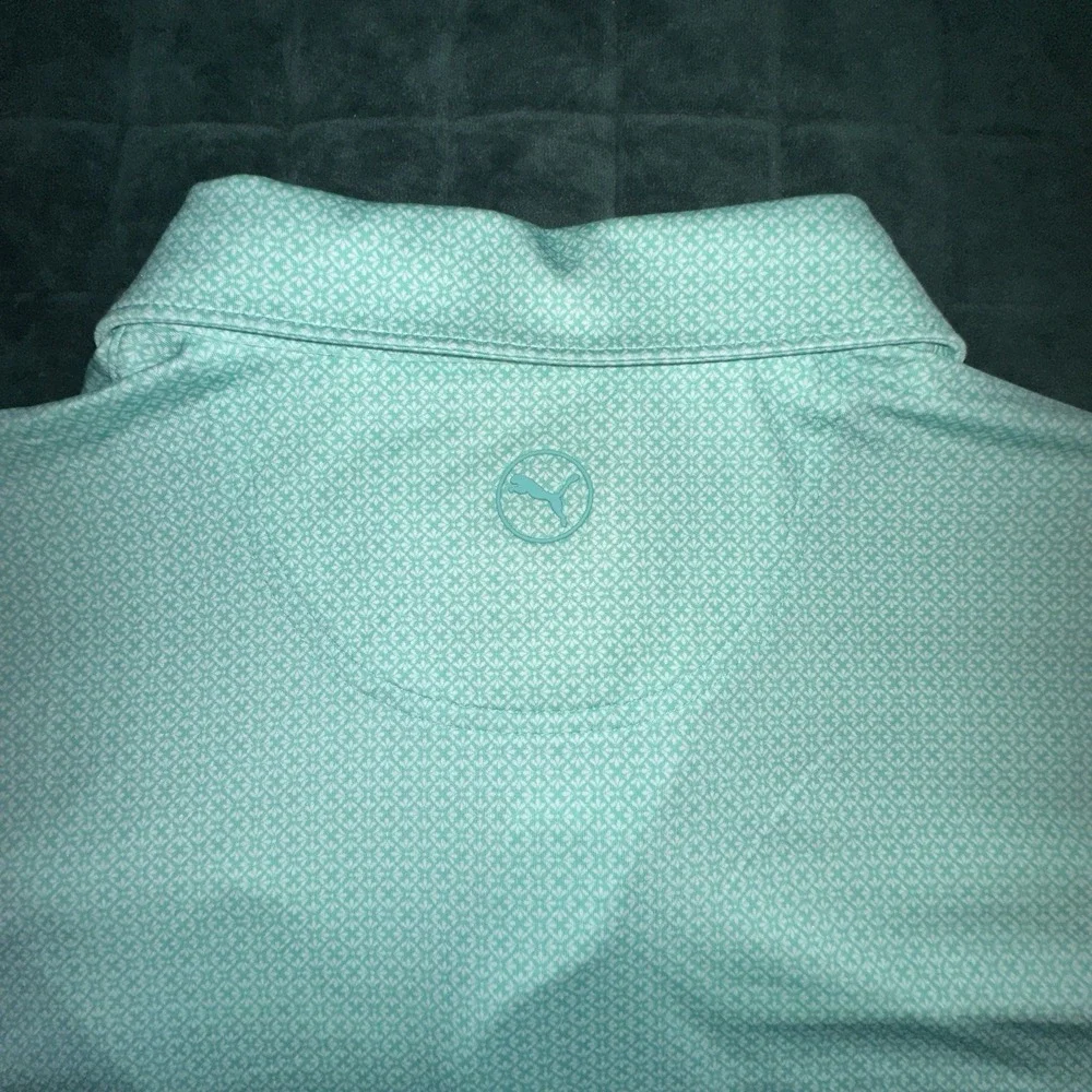 Puma Mens Short Sleeve Polo Shirt Medium (M) Teal Golf Prep